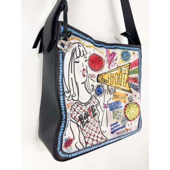 Brighton Shout It Out Fashionista Shoulder Bag Purse Artist Design Artsy - Picture 10 of 12
